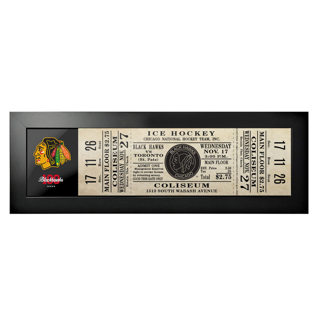 Chicago Blackhawks Centennial Frame Inaugural Ticket