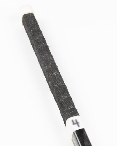 signed and game used Chicago Blackhawks Seth Jones hockey stick - alt detail lay flat