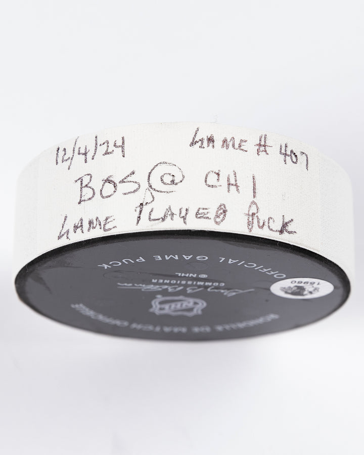 Game-Used Puck 12/4/24 15960