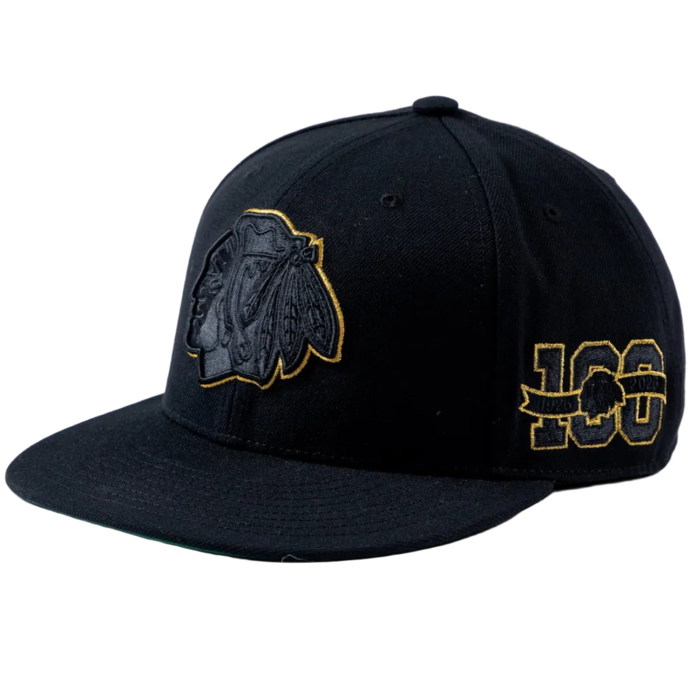 Mitchell & Ness Chicago Blackhawks Centennial Black & Gold Fitted