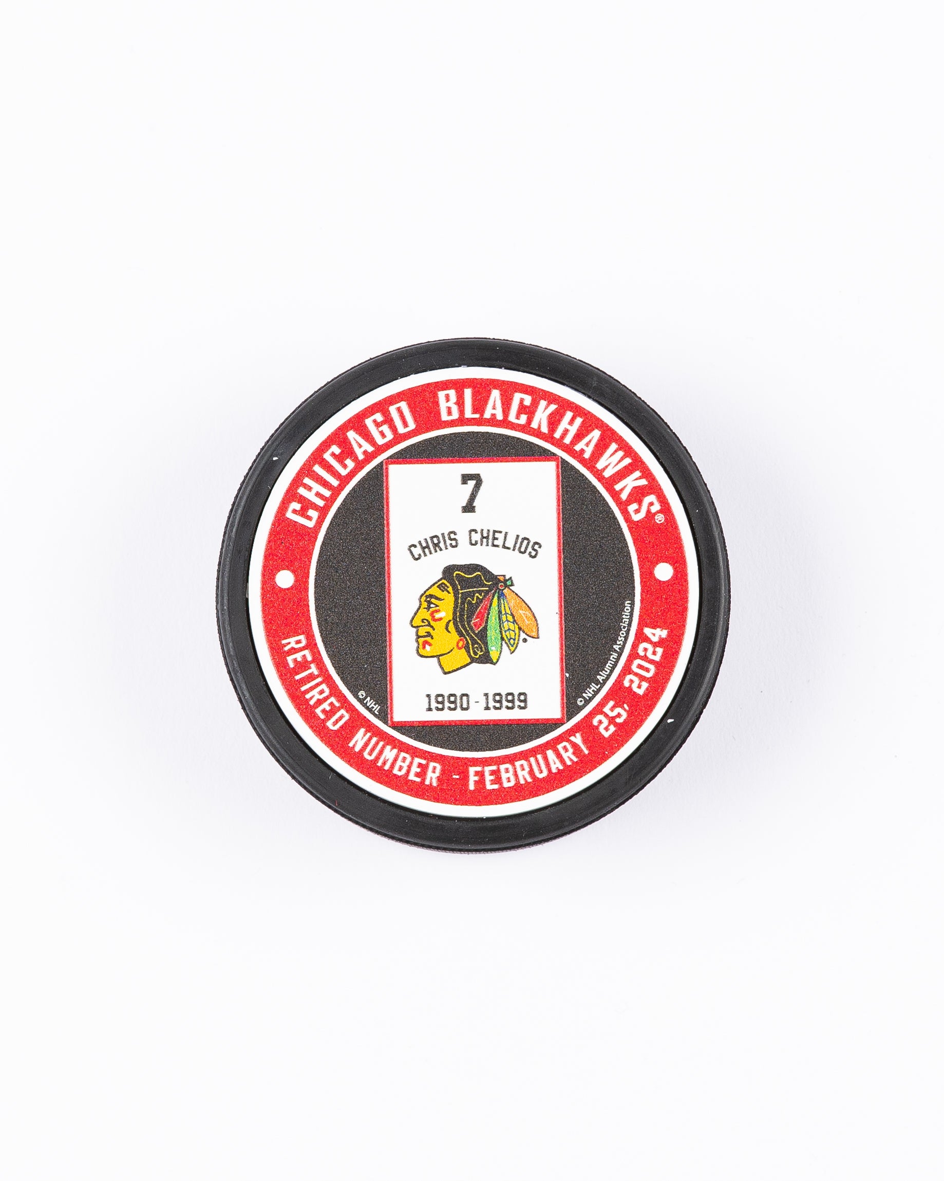 Mustang Chicago Blackhawks Chelios Banner Puck – CBH Shop