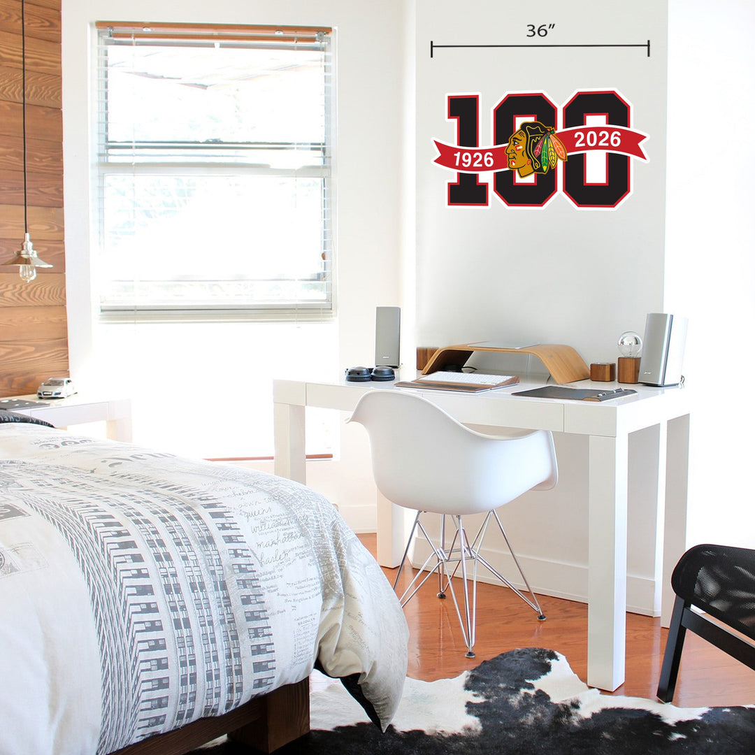 Chicago Blackhawks Centennial Wall Decal 100 Years