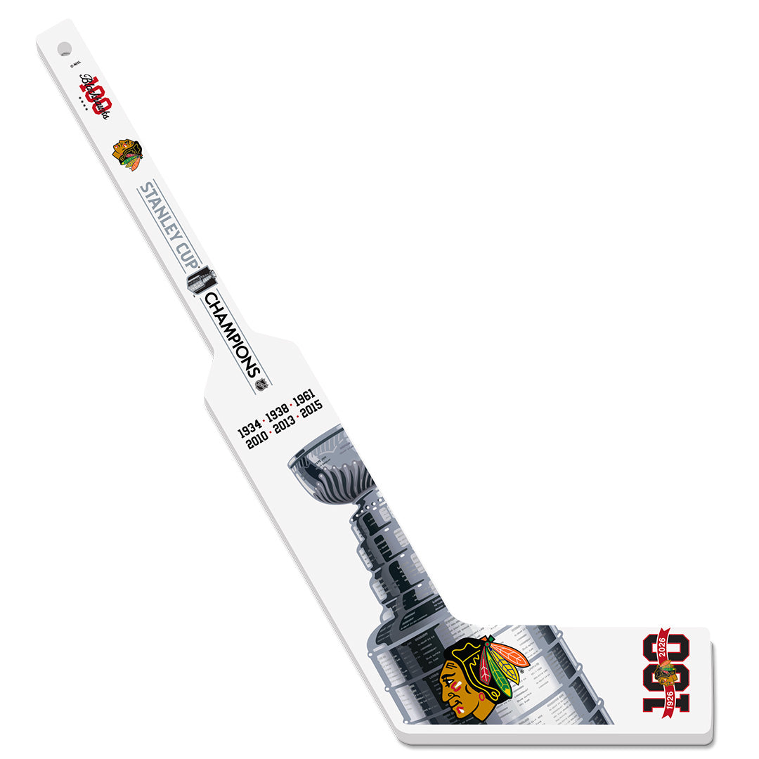 Chicago Blackhawks Centennial Goalie Stick Stanley Cup Champs