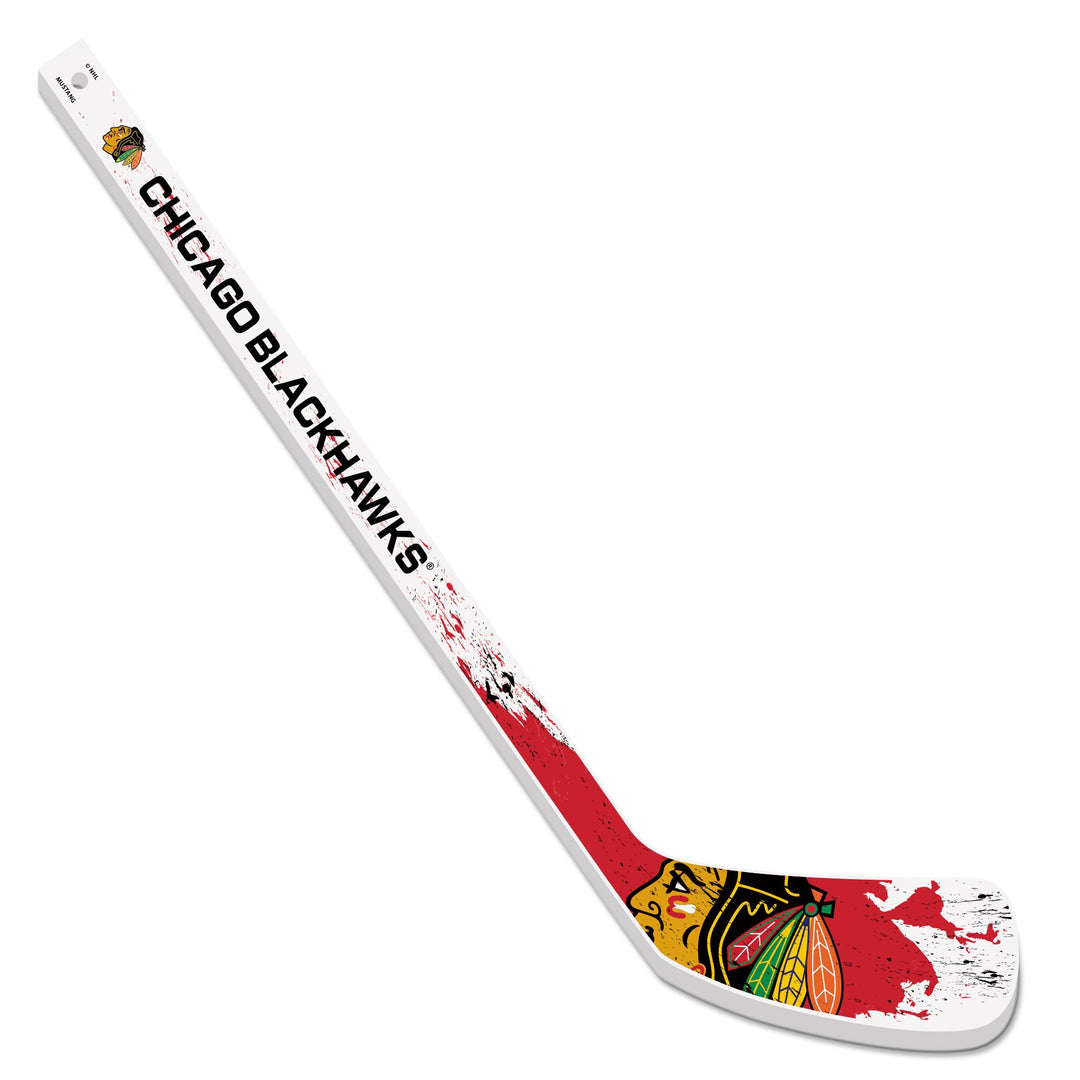 Chicago Blackhawks Mini Stick Wood Splatter