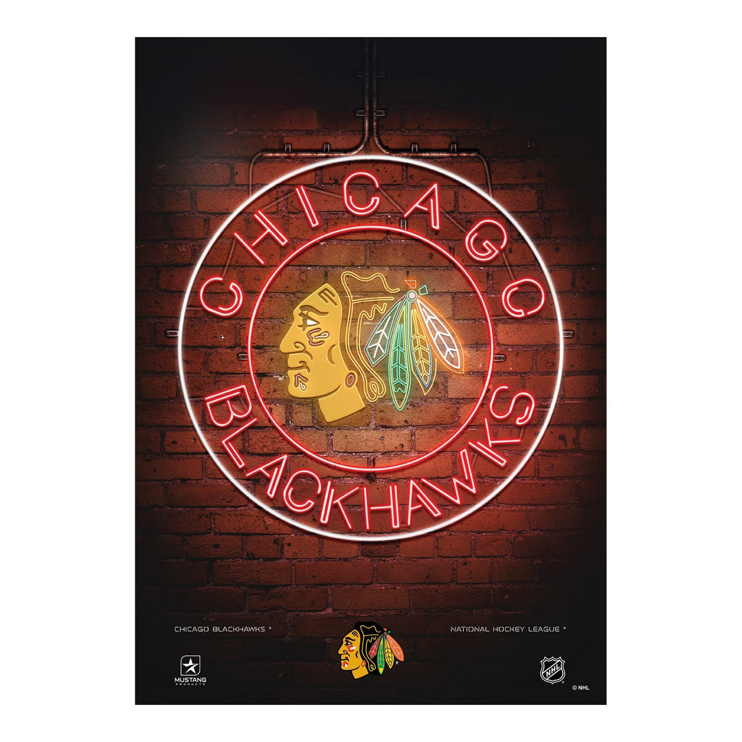 Chicago Blackhawks Neon Sign Print 12" x 16"