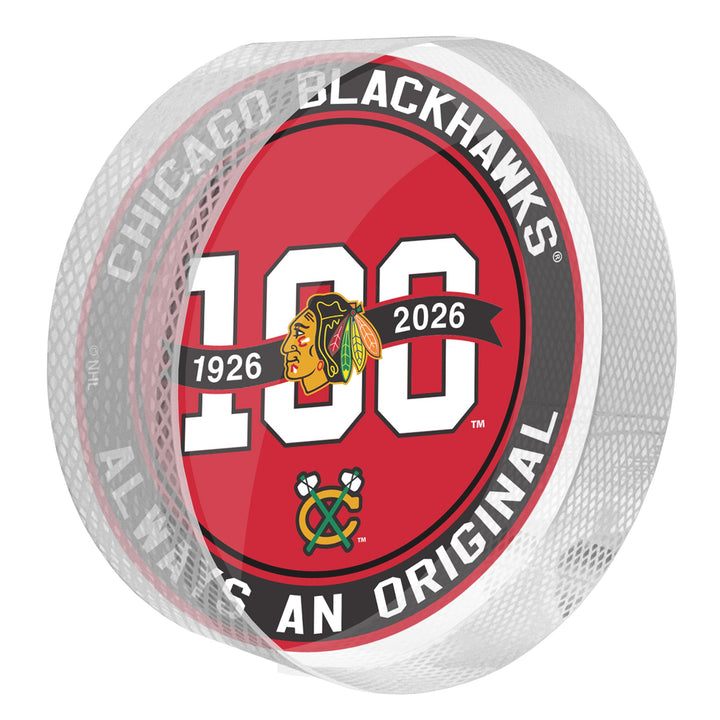 Chicago Blackhawks Centennial CRYSTAL Puck OG 100