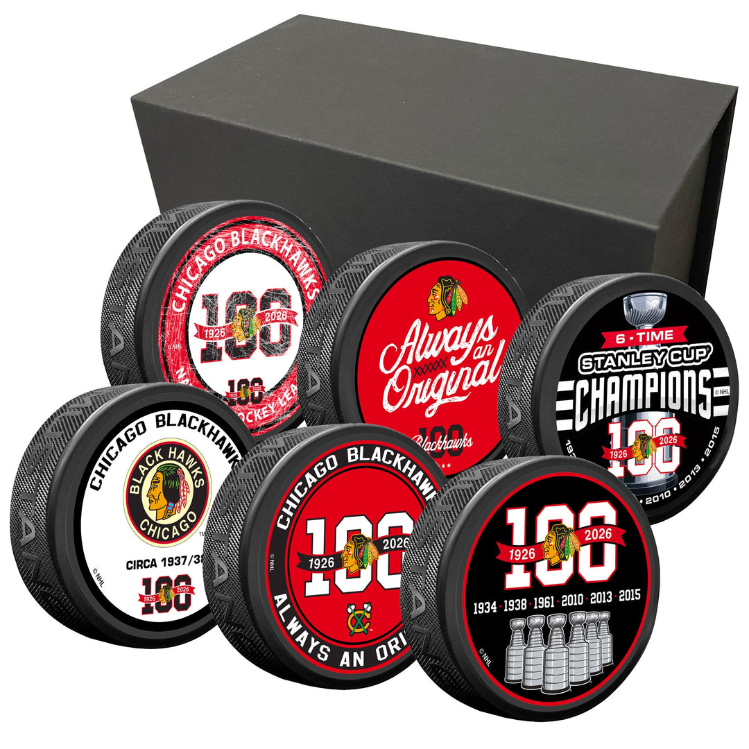 Chicago Blackhawks Centennial 6 Puck Pack