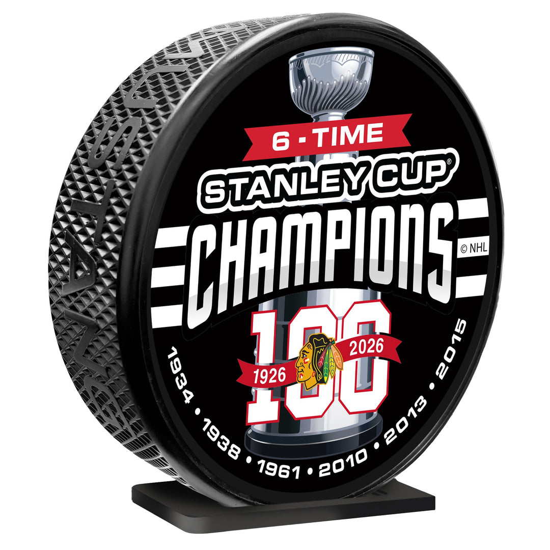 Chicago Blackhawks Centennial MEGA Puck 6X Champs