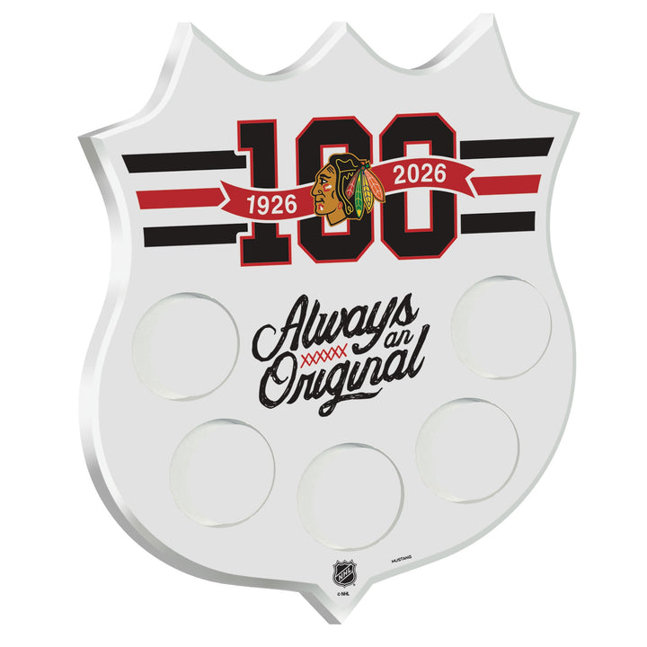 Chicago Blackhawks Centennial 6 Puck Shield