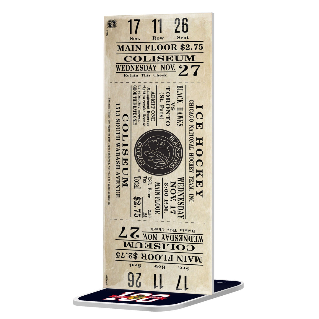 Chicago Blackhawks Centennial Ticket Inaugural