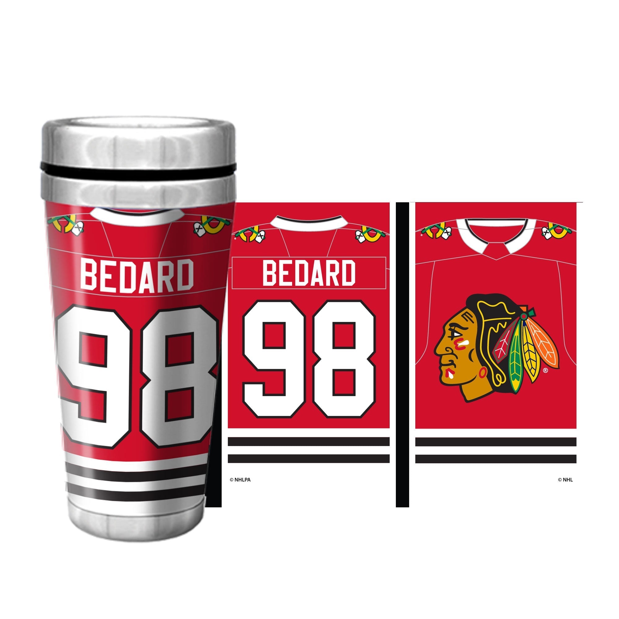 Chicago Blackhawks 16oz. Travel Mug Full Wrap Connor Bedard – CBH Shop