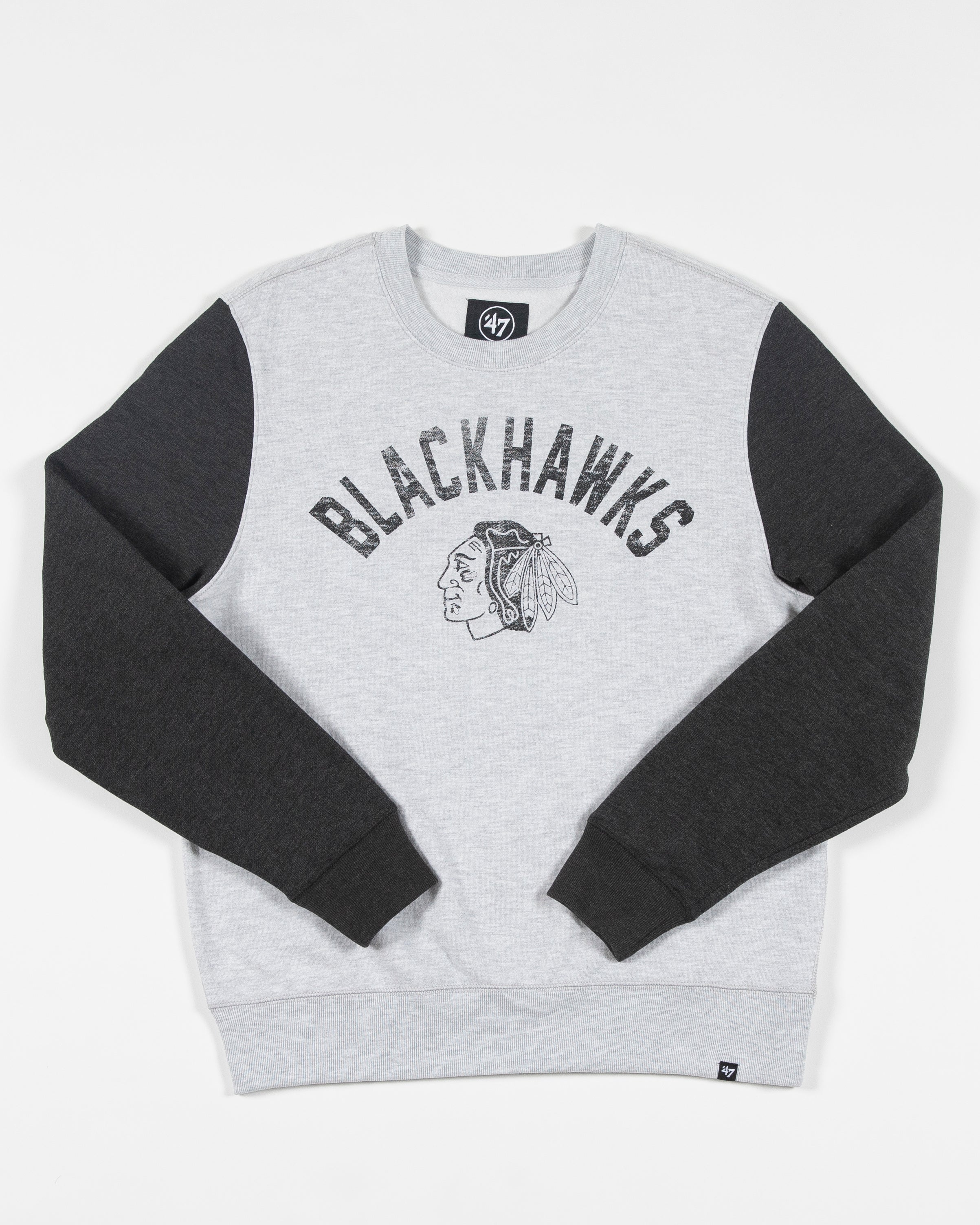Chicago Blackhawks Men's 47 Brand Vintage Black Pullover Jersey Hoodie