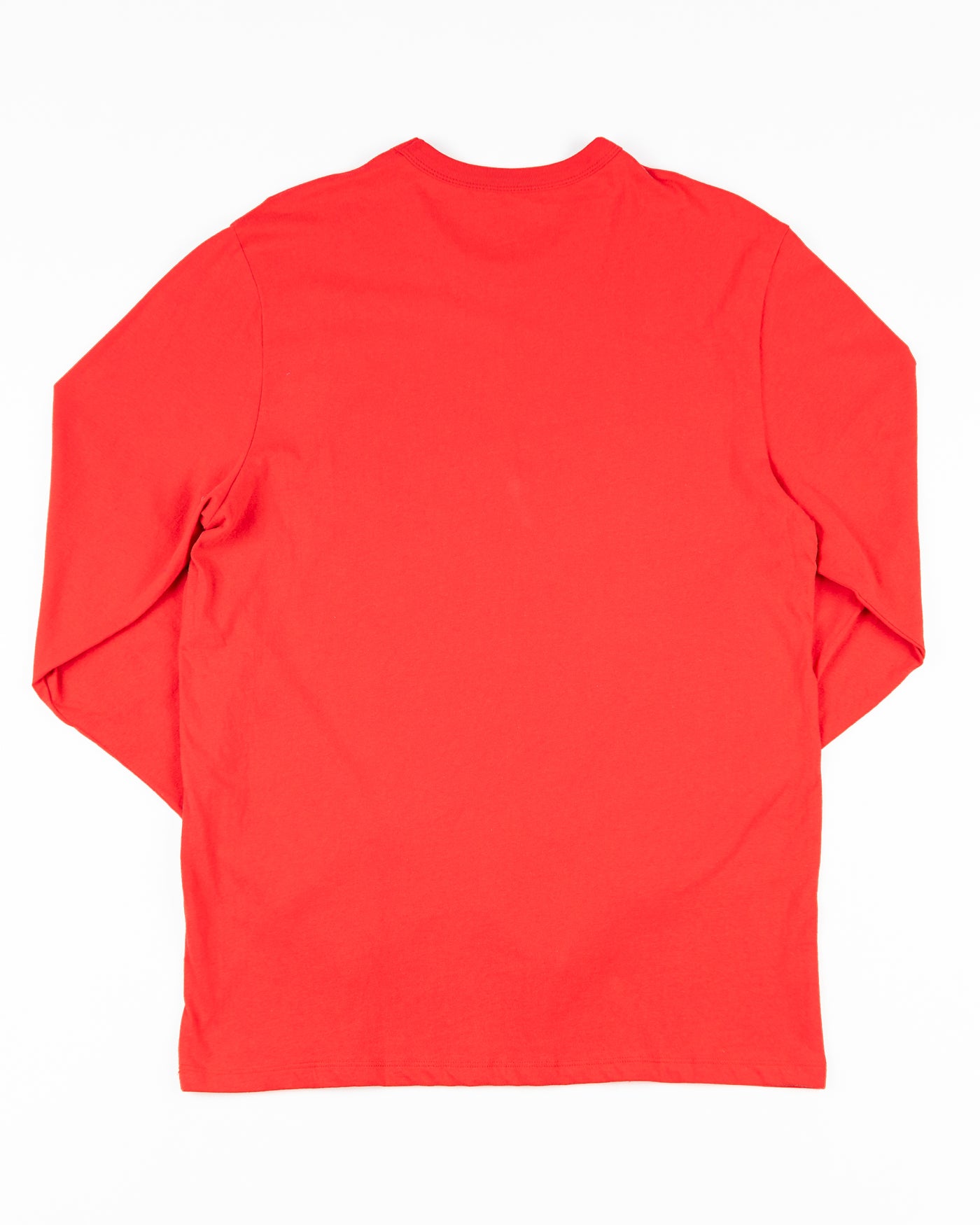 red '47 brand long sleeve tee with Chicago Blackhawks wordmark and primary logo across chest - back lay flat