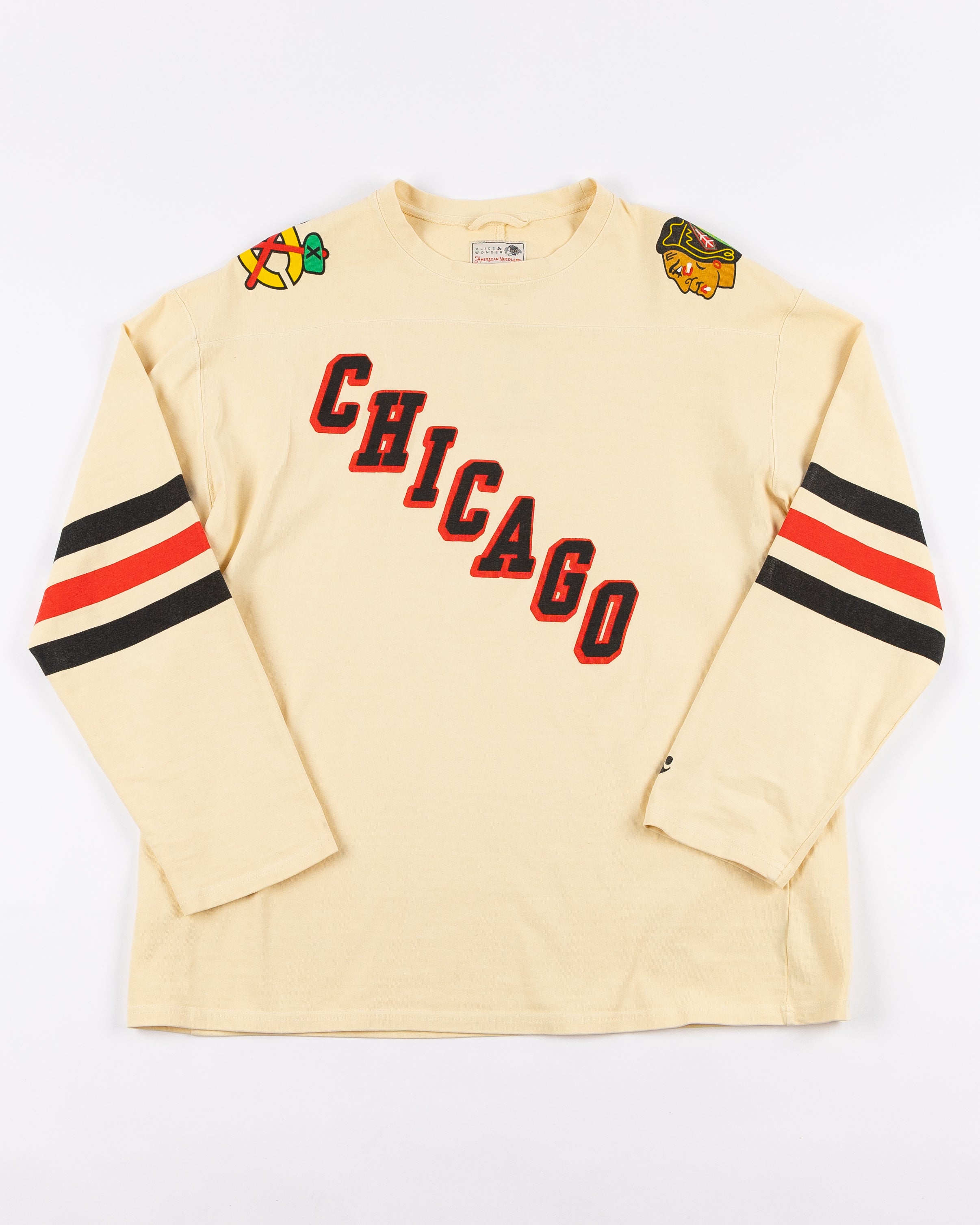 Chicago Blackhawks x Alice Wonder Cream Heavyweight Hockey Jersey