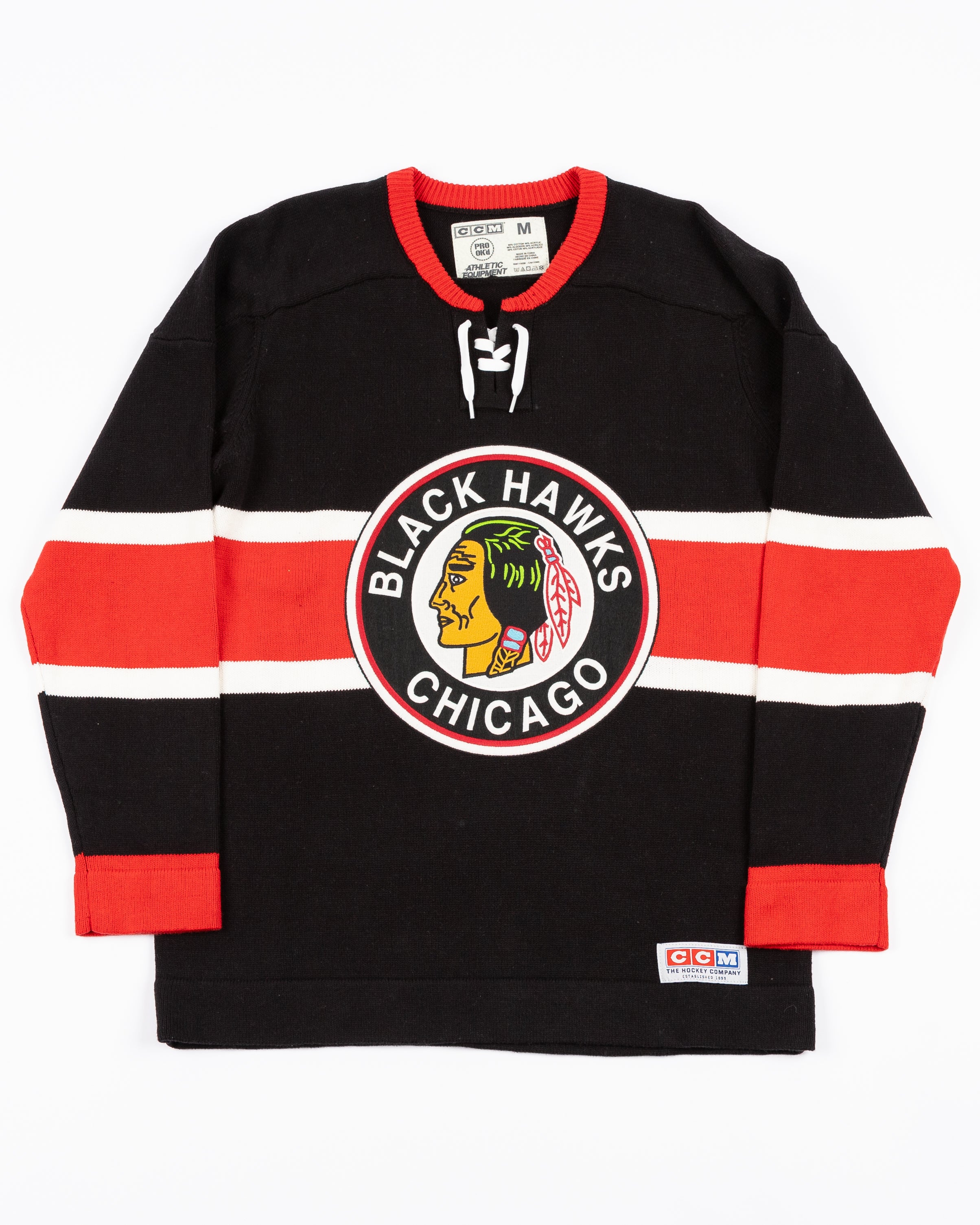 CCM Chicago Blackhawks Heritage Black Sweater