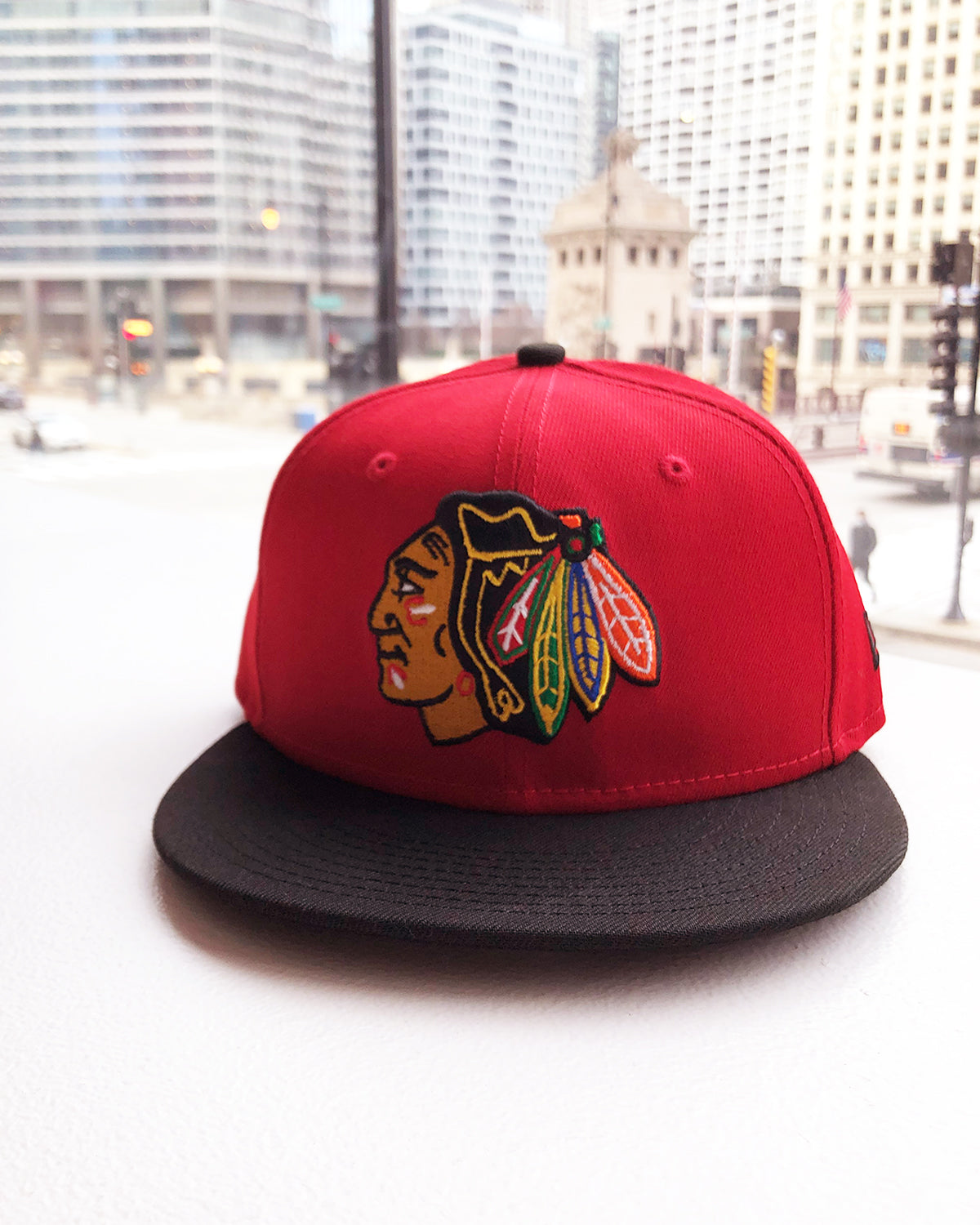 New Era Red & Black Chicago Blackhawks 59FIFTY Fitted Cap 7