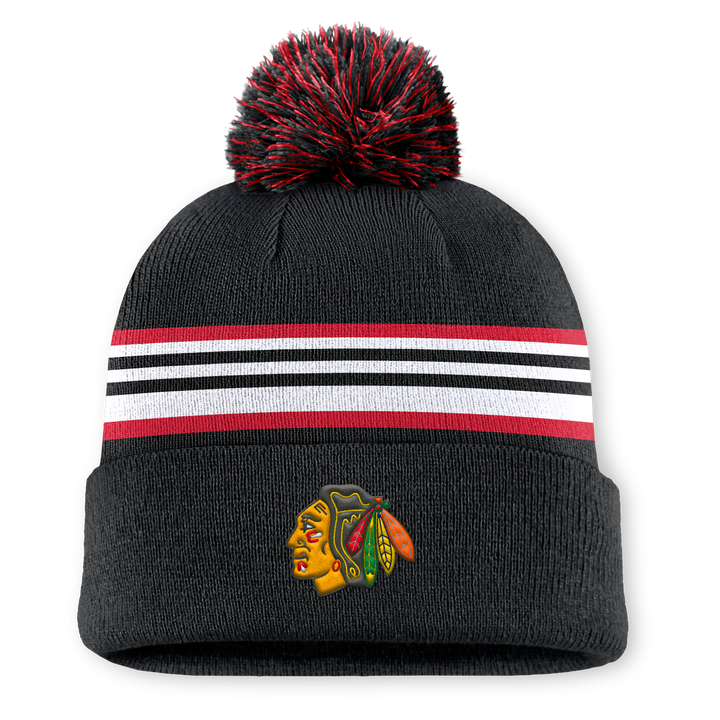 Fanatics Chicago Blackhawks Rink Cuffed Pom Beanie