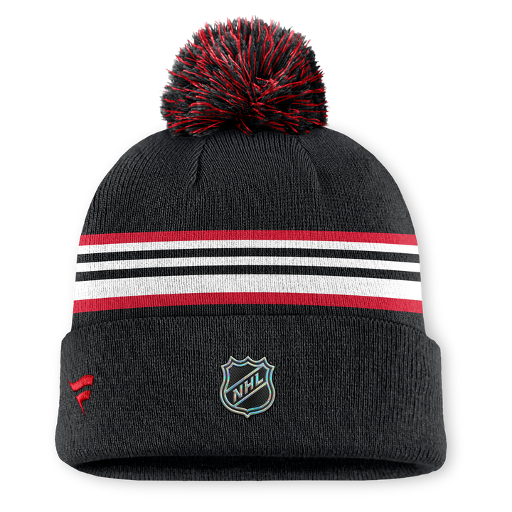 Fanatics Chicago Blackhawks Rink Cuffed Pom Beanie