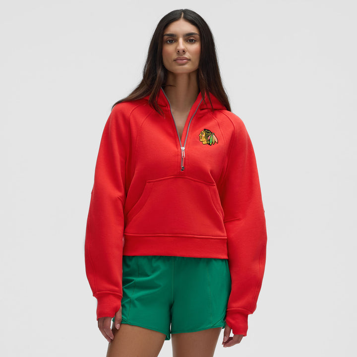 lululemon Chicago Blackhawks Women's Scuba Oversized Half-Zip Hoodie - Red