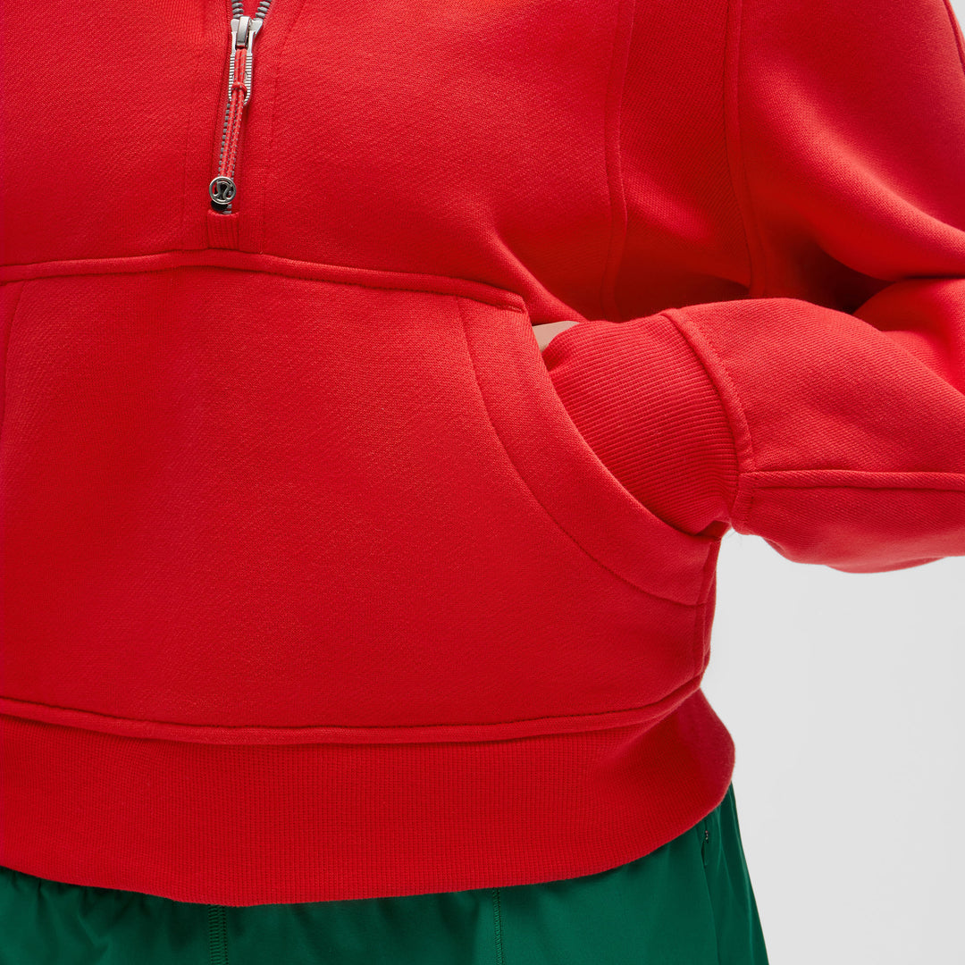 lululemon Chicago Blackhawks Women's Scuba Oversized Half-Zip Hoodie - Red