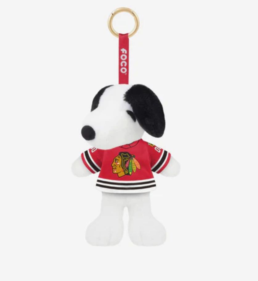 Chicago Blackhawks Plush Snoopy Bag Charm Keychain