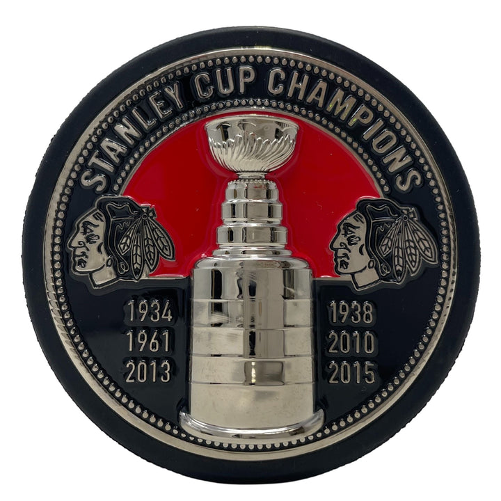 Chicago Blackhawks Puck - Ultra 3D Stanley Cup Medallion