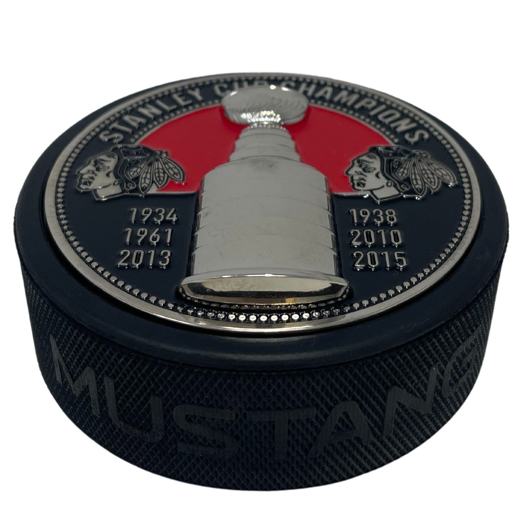 Chicago Blackhawks Puck - Ultra 3D Stanley Cup Medallion