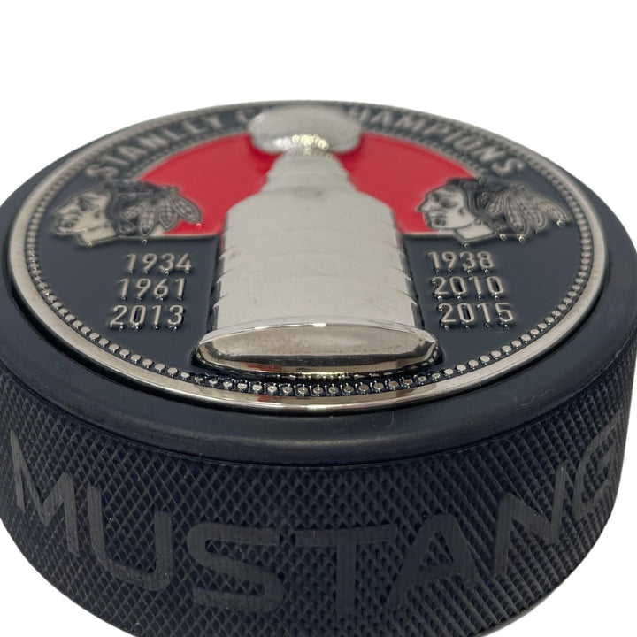 Chicago Blackhawks Puck - Ultra 3D Stanley Cup Medallion