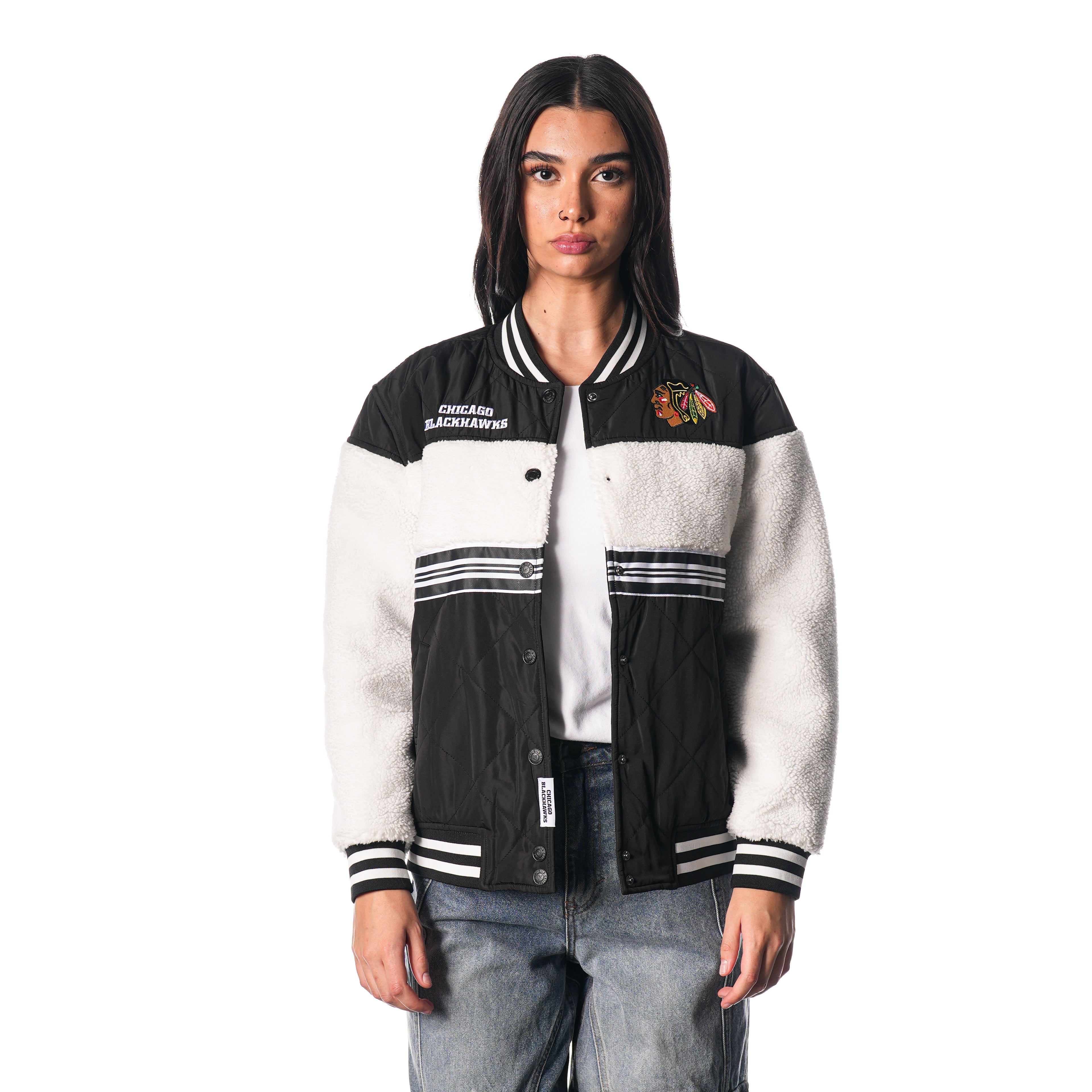 Wild Collective Chicago Blackhawks Women's Quilted Sherpa Full