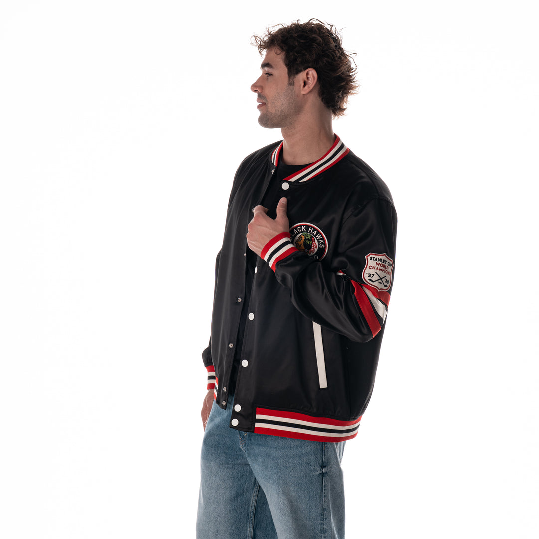 Wild Collective Chicago Blackhawks 1937-38 Champs Satin Bomber