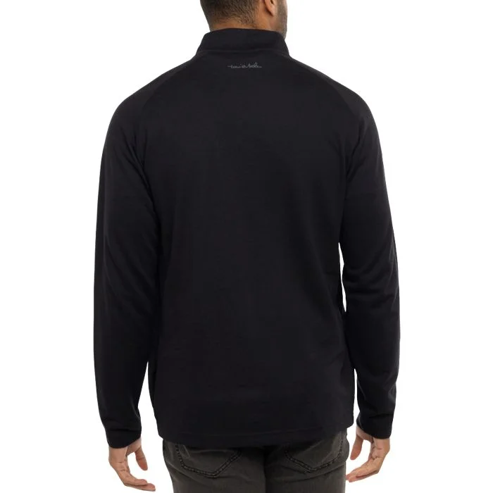 TravisMathew Chicago Blackhawks Tonal Upgraded Quarter Zip - Black
