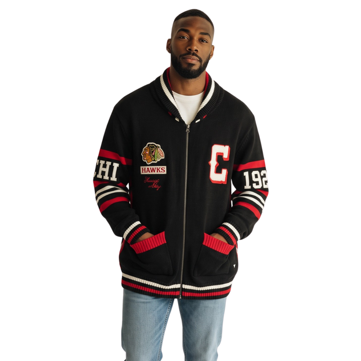 Wild Collective Chicago Blackhawks Diamond Jacquard Sweater