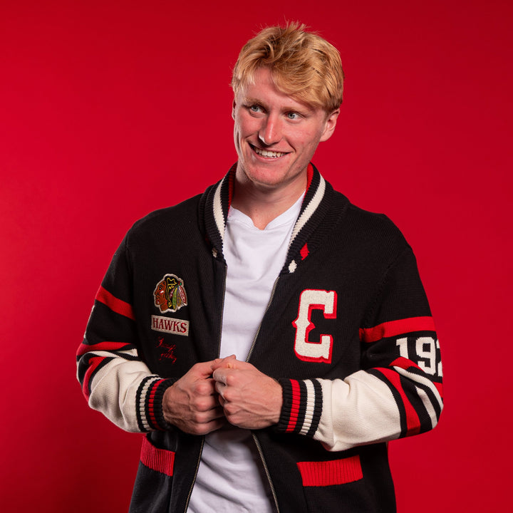 Wild Collective Chicago Blackhawks Diamond Jacquard Sweater