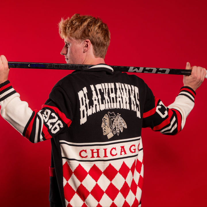 Wild Collective Chicago Blackhawks Diamond Jacquard Sweater