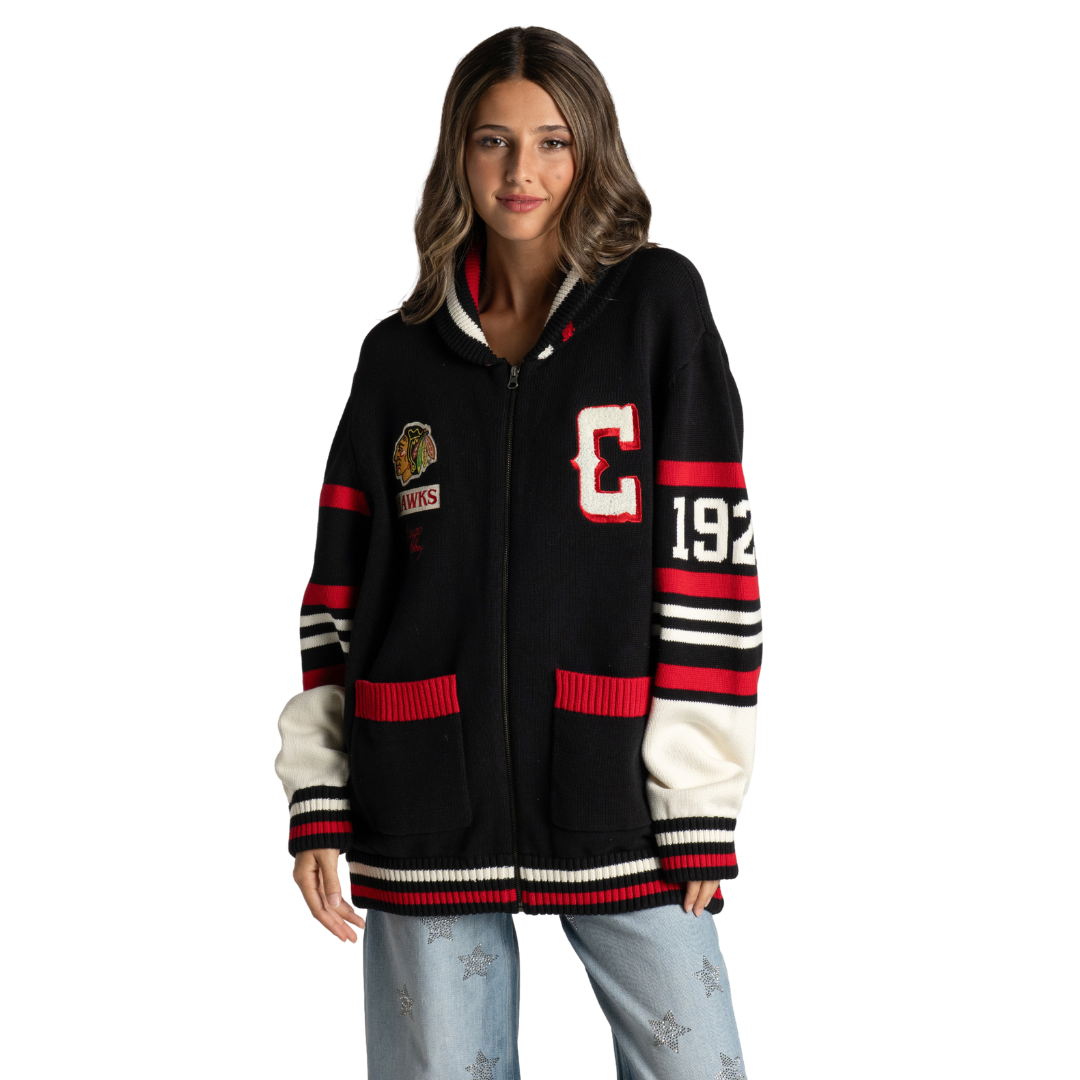 Wild Collective Chicago Blackhawks Diamond Jacquard Sweater