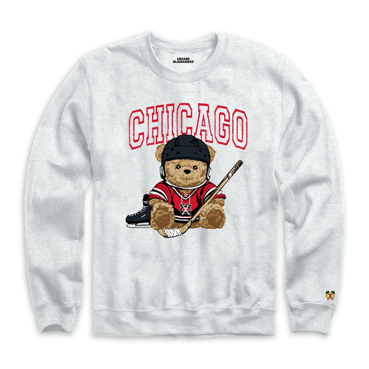 Chicago Blackhawks Hockey Bear Crewneck