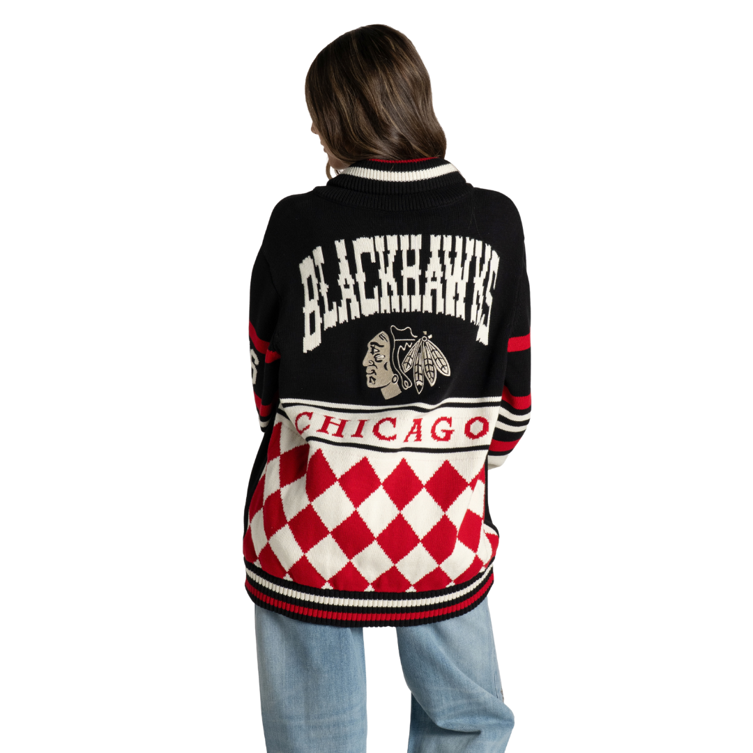 Wild Collective Chicago Blackhawks Diamond Jacquard Sweater