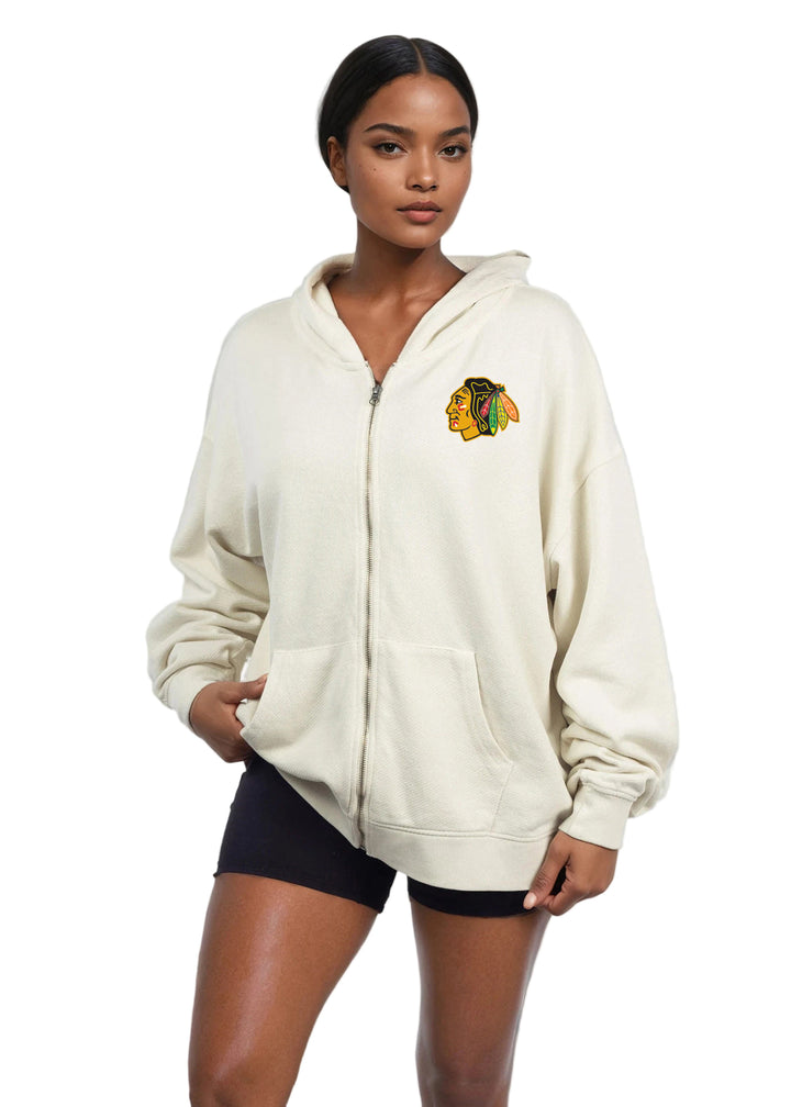 Chicka-D Chicago Blackhawks Women's Centennial French Terry Zip Up