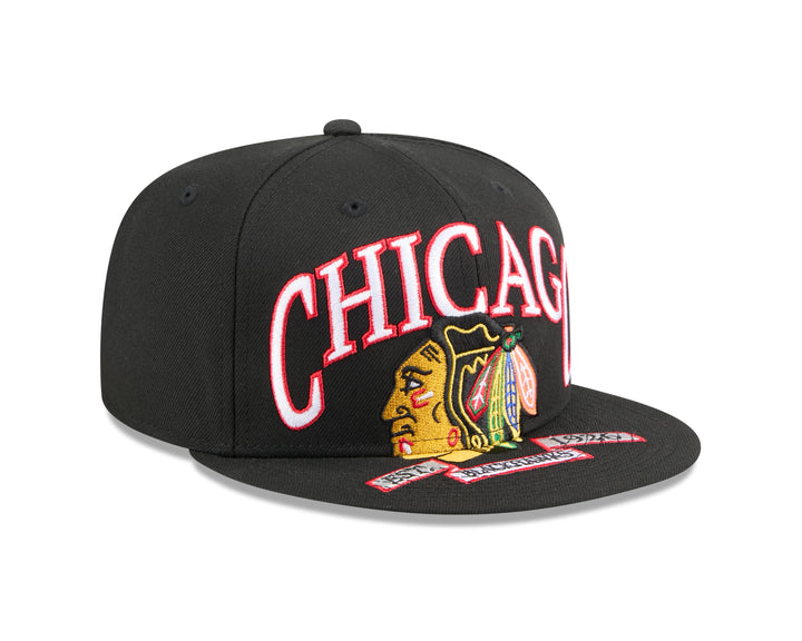 New Era Chicago Blackhawks 59FIFTY Oversized Primary Logo Fitted - Black