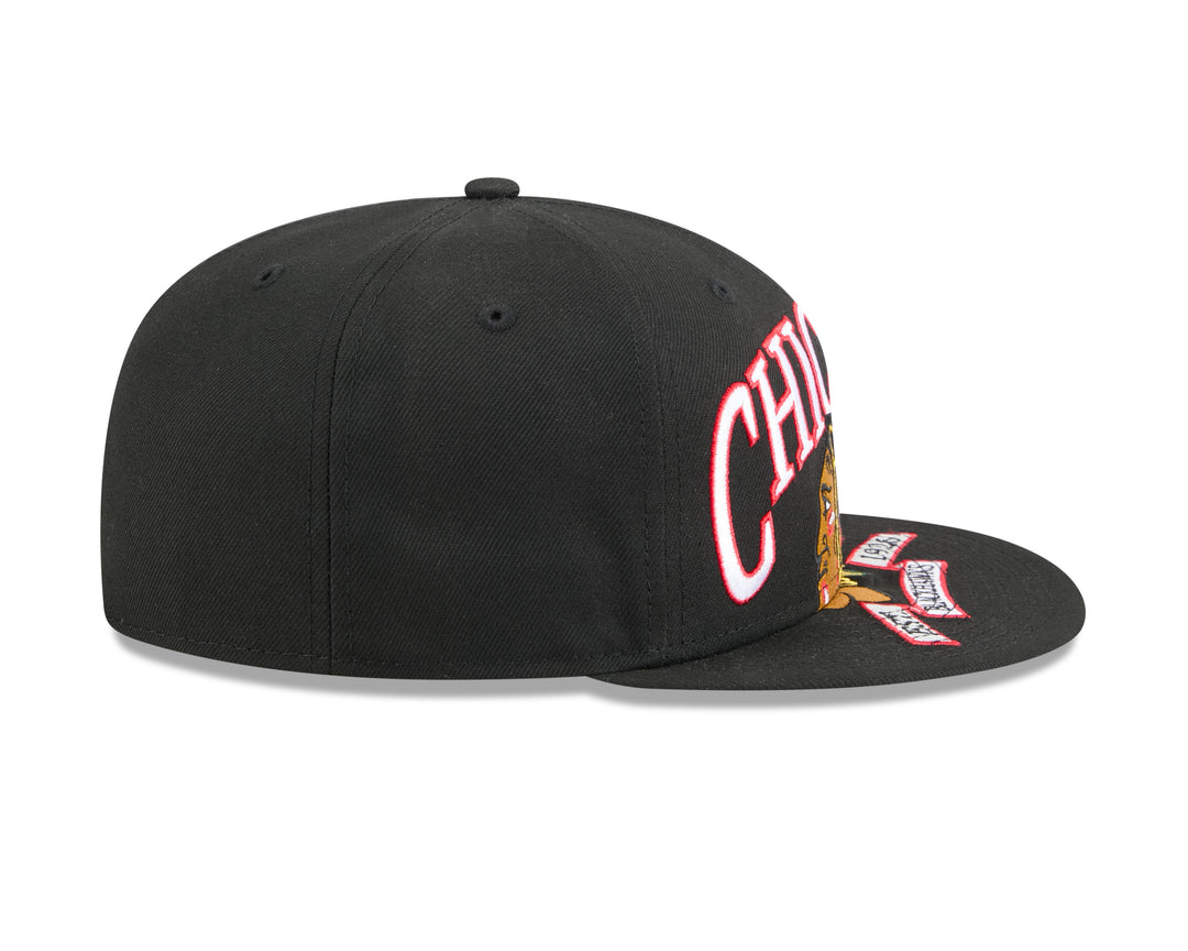 New Era Chicago Blackhawks 59FIFTY Oversized Primary Logo Fitted - Black