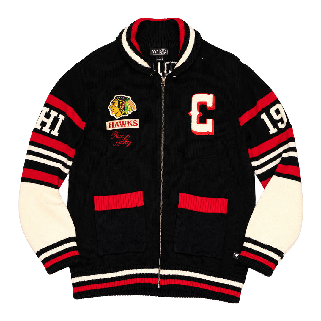 Wild Collective Chicago Blackhawks Diamond Jacquard Sweater