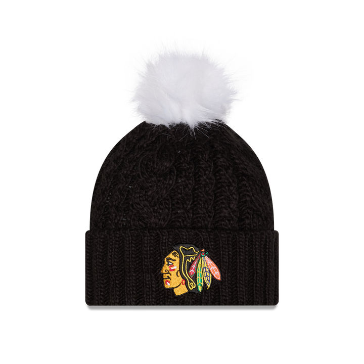 New Era Youth Chicago Blackhawks Double Pom Knit Hat