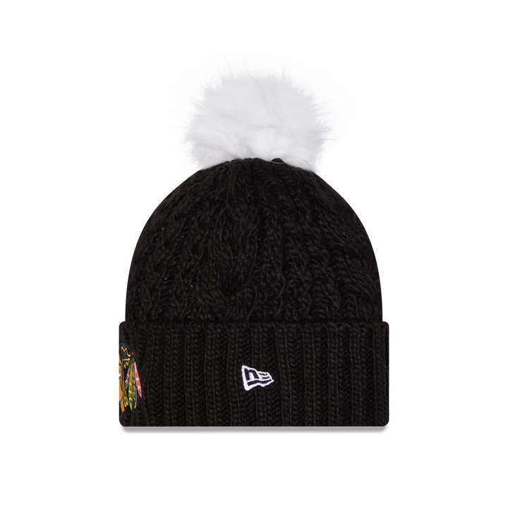 New Era Youth Chicago Blackhawks Double Pom Knit Hat