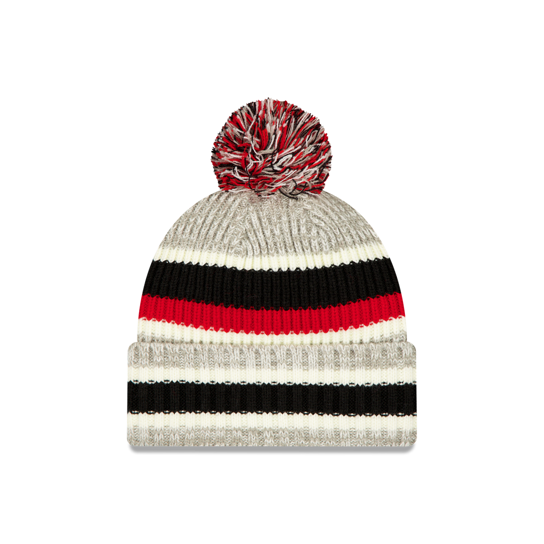 New Era Chicago Blackhawks Stripe Pom Knit Beanie