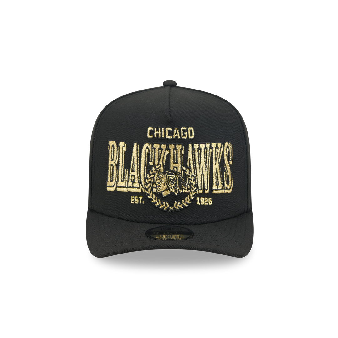 New Era Chicago Blackhawks 9FIFTY A-Frame Gold Laurel Snapback