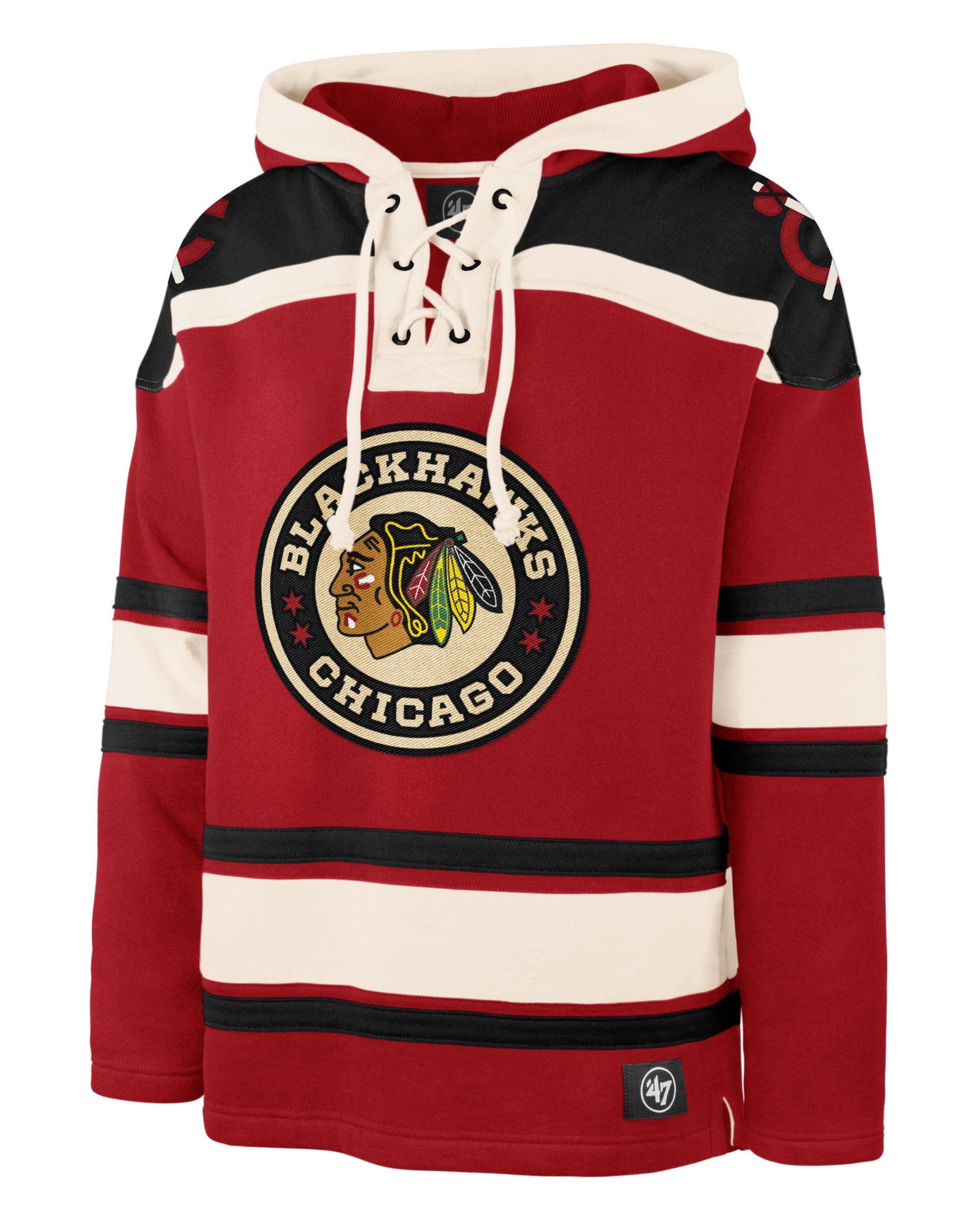 47 Winter Classic Chicago Blackhawks Lace Jersey Hood