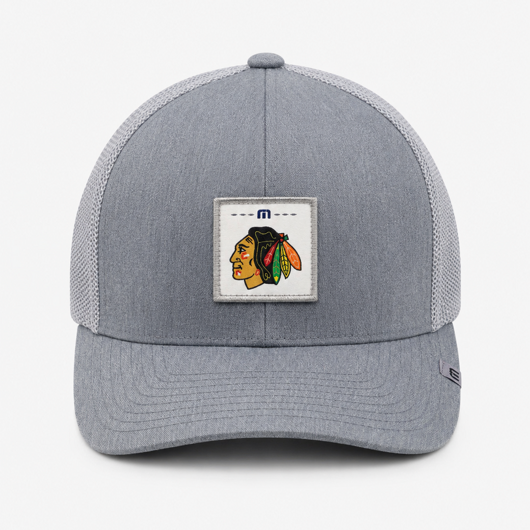 TravisMathew Chicago Blackhawks Widder 2.0 Square Patch Snapback