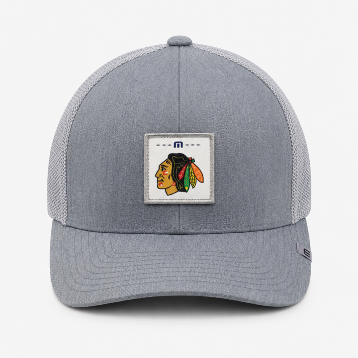 TravisMathew Chicago Blackhawks Widder 2.0 Square Patch Snapback