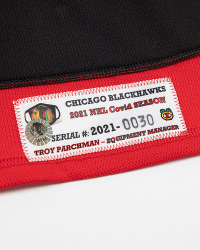 Autographed Chicago Blackhawks Nicolas Beaudin team issued reverse retro jersey - hologram sticker