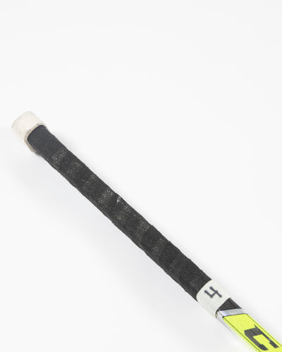 Autographed Chicago Blackhawks Seth Jones game used hockey stick - close up on top of stick